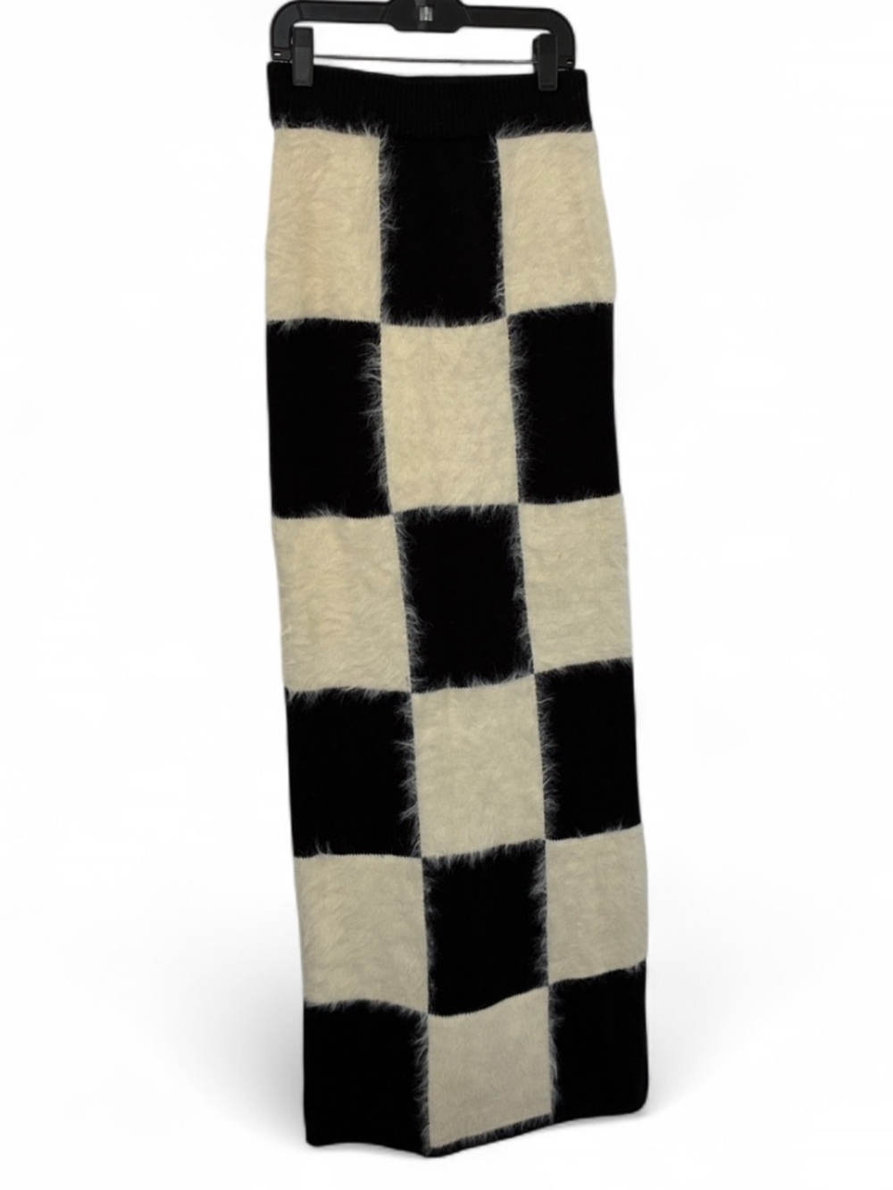 Urban Outfitters Checkerboard Fuzzy Knit Maxi Skirt